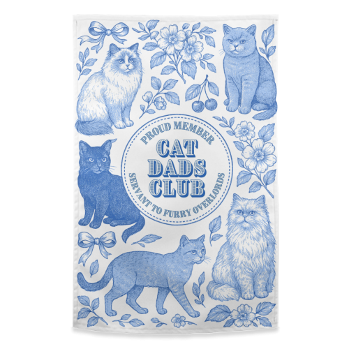 Cat Dads Club - funny tea towel by Lilly Rose