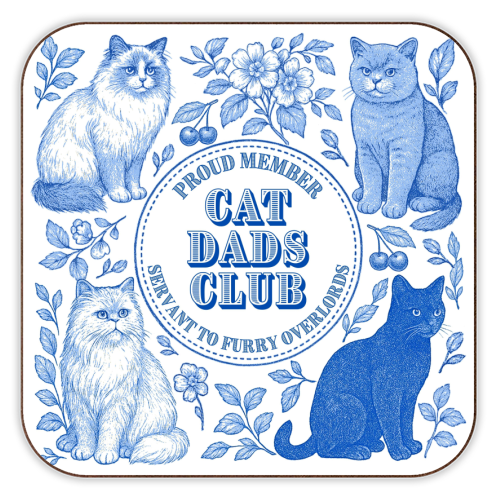 Cat Dads Club - personalised beer coaster by Lilly Rose
