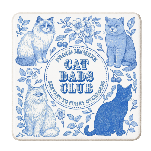 Cat Dads Club - personalised beer coaster by Lilly Rose