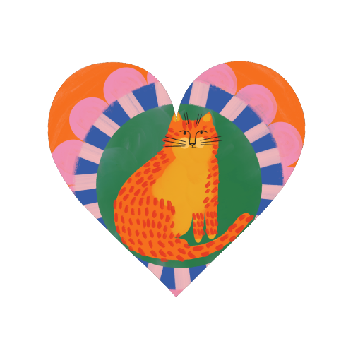 Cat Folk Art Bold Colourful Bright Illustration Painting - Magnet by AbiGoLucky