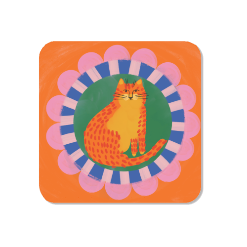Cat Folk Art Bold Colourful Bright Illustration Painting - Magnet by AbiGoLucky