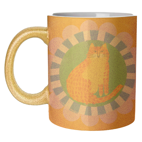 Cat Folk Art Bold Colourful Bright Illustration Painting - unique mug by AbiGoLucky