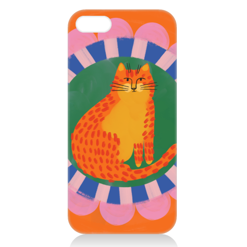 Cat Folk Art Bold Colourful Bright Illustration Painting - unique phone case by AbiGoLucky