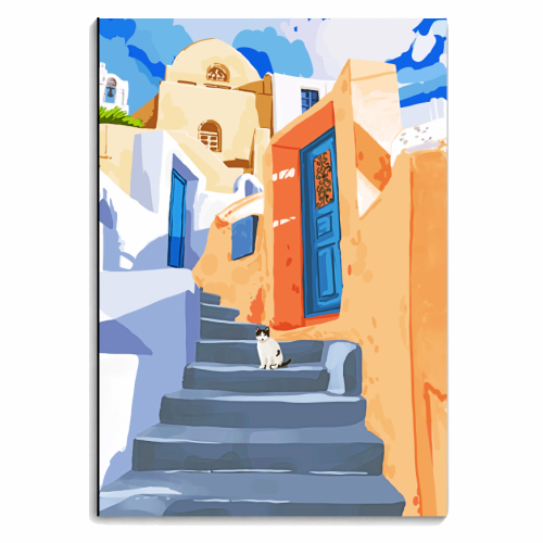 Cat in Greece - personalised A4, A5, A6 notebook by Uma Prabhakar Gokhale