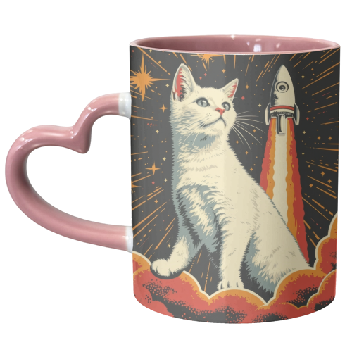Cat in space - unique mug by DejaReve