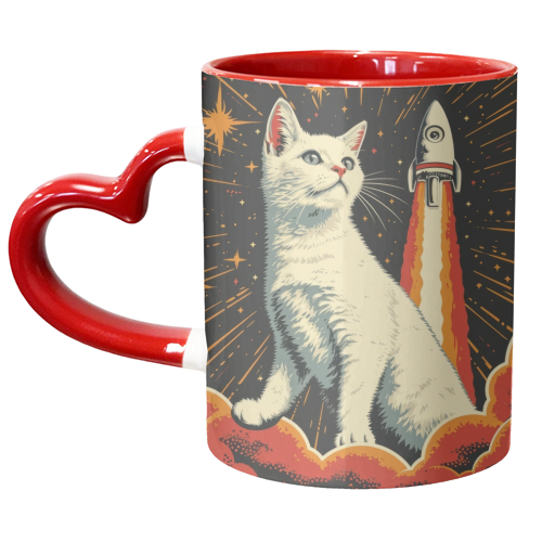 Cat in space - unique mug by DejaReve