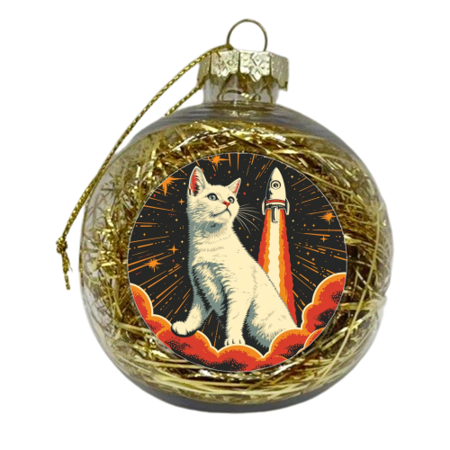 Cat in space - xmas bauble by DejaReve