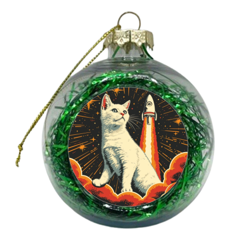 Cat in space - xmas bauble by DejaReve