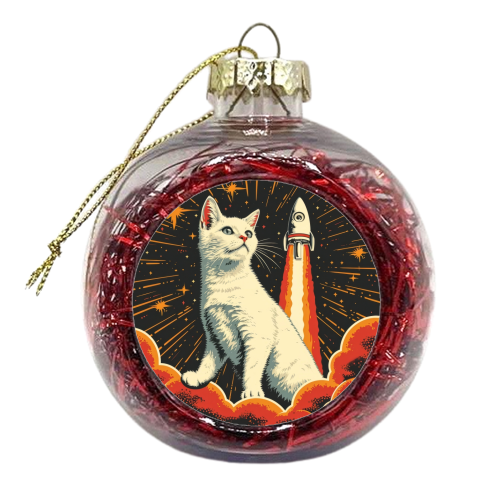 Cat in space - xmas bauble by DejaReve