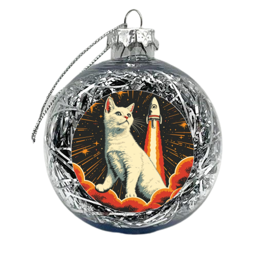 Cat in space - xmas bauble by DejaReve