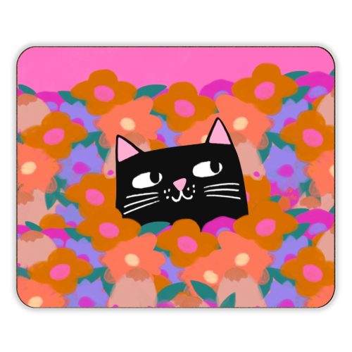 Cat In The Flowers - designer placemat by The Paper Tail