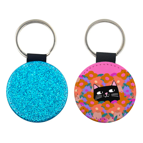 Cat In The Flowers - keyring by The Paper Tail
