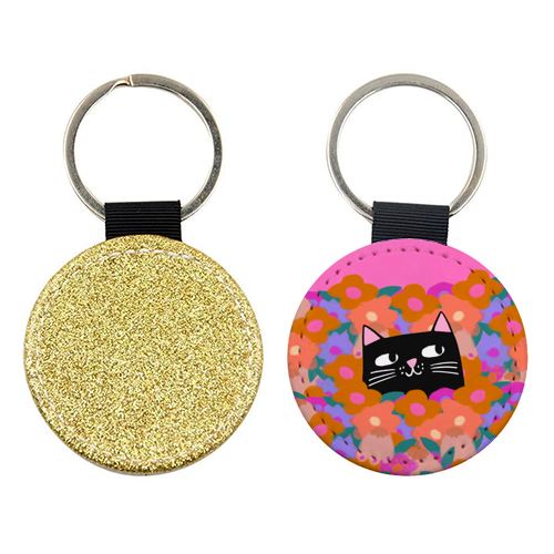 Cat In The Flowers - keyring by The Paper Tail