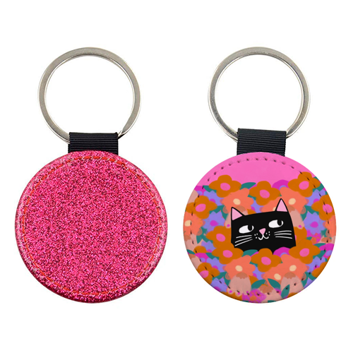 Cat In The Flowers - keyring by The Paper Tail