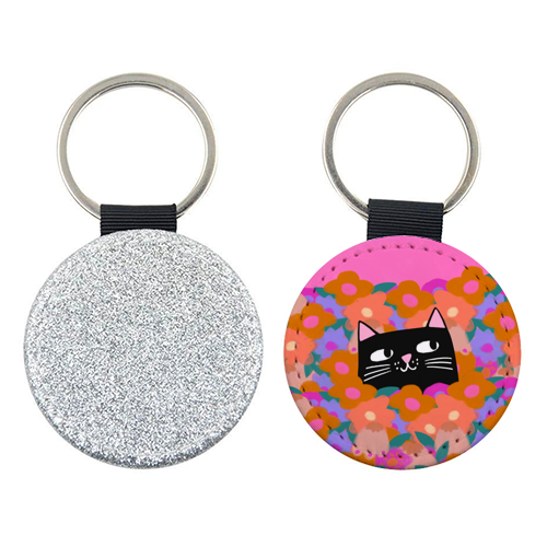 Cat In The Flowers - keyring by The Paper Tail