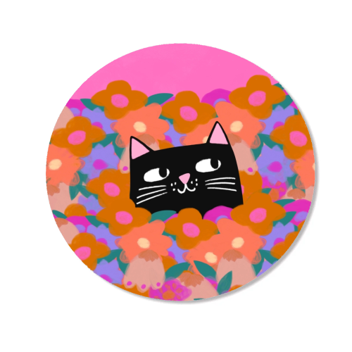 Cat In The Flowers - Magnet by The Paper Tail