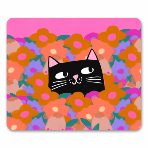 Cat In The Flowers - mouse mat by The Paper Tail