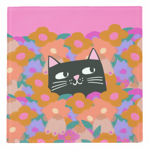 Cat In The Flowers - personalised beer coaster by The Paper Tail