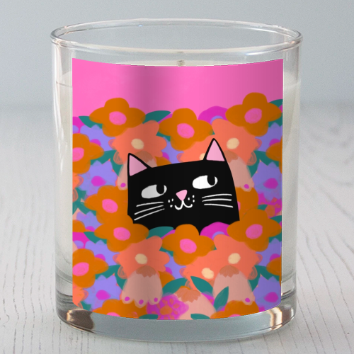 Cat In The Flowers - scented candle by The Paper Tail