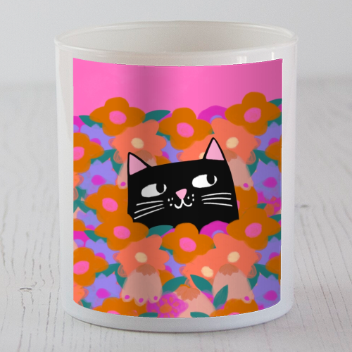 Cat In The Flowers - scented candle by The Paper Tail