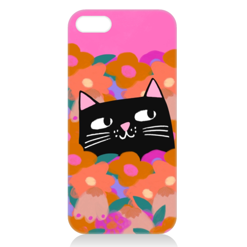 Cat In The Flowers - unique phone case by The Paper Tail