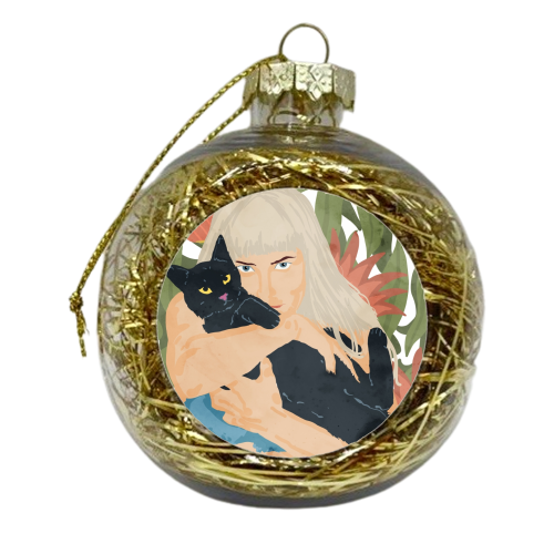 Cat Lady - xmas bauble by Uma Prabhakar Gokhale