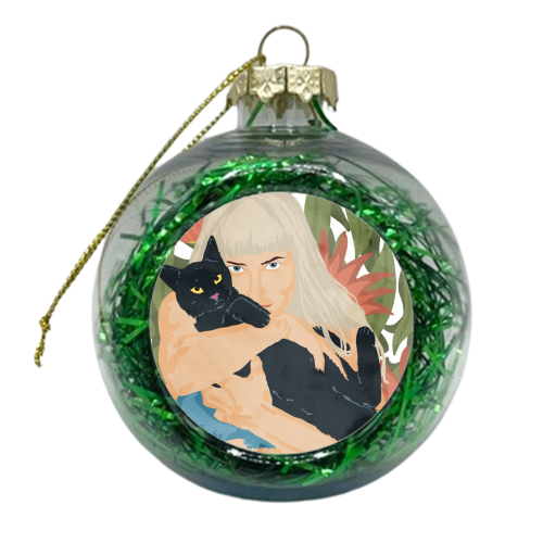 Cat Lady - xmas bauble by Uma Prabhakar Gokhale