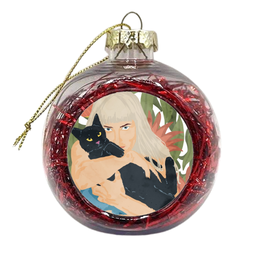 Cat Lady - xmas bauble by Uma Prabhakar Gokhale