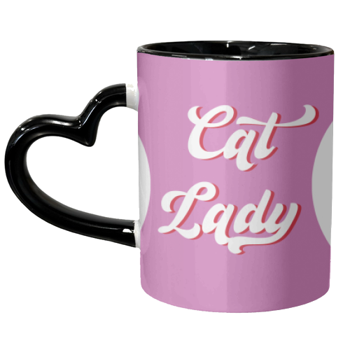 Cat lady - unique mug by DOLLY WOLFE