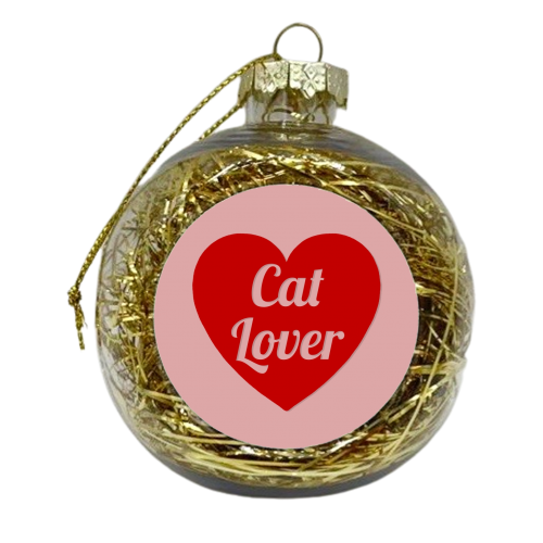 Cat lover print - xmas bauble by The Girl Next Draw