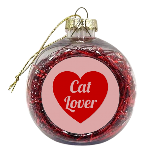 Cat lover print - xmas bauble by The Girl Next Draw