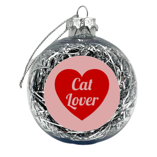 Cat lover print - xmas bauble by The Girl Next Draw