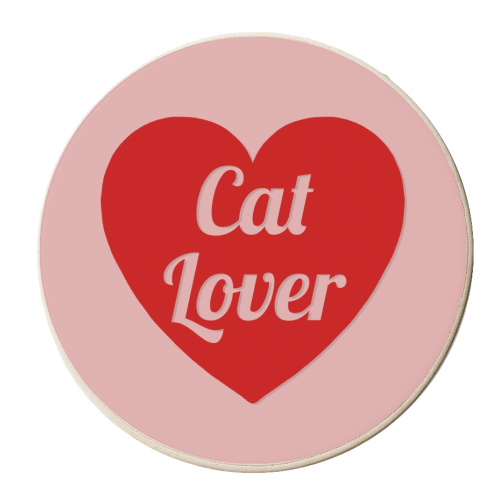 Cat lover print - personalised beer coaster by The Girl Next Draw