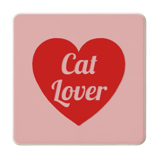 Cat lover print - personalised beer coaster by The Girl Next Draw