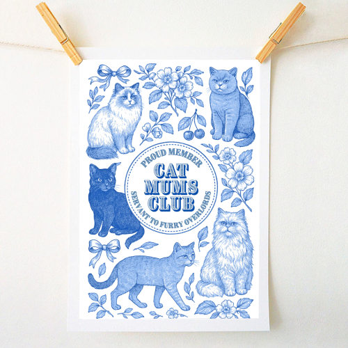 Cat Mums Club - A1 - A4 art print by Lilly Rose