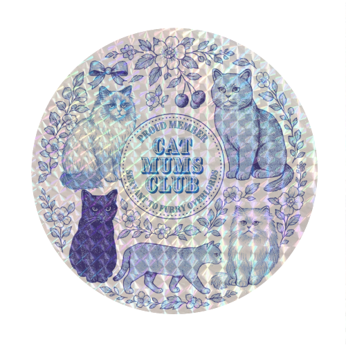 Cat Mums Club - Circle Sticker by Lilly Rose