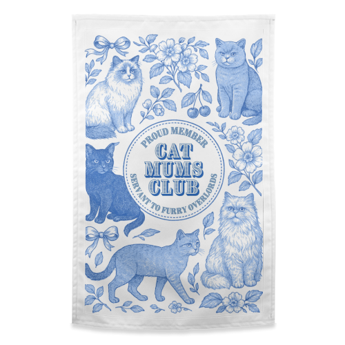 Cat Mums Club - funny tea towel by Lilly Rose