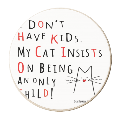 Cat - Only Child - personalised beer coaster by Kat Pearson