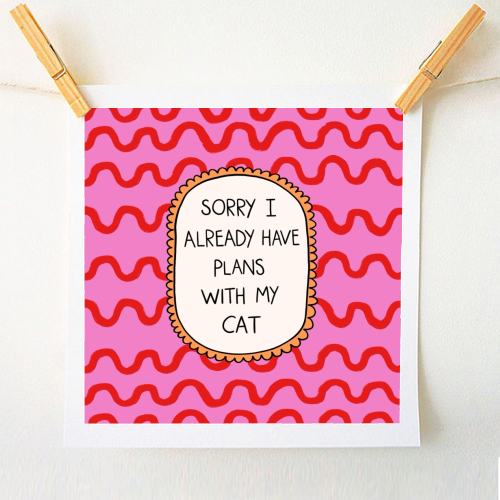 Cat Plans - A1 - A4 art print by The Paper Tail