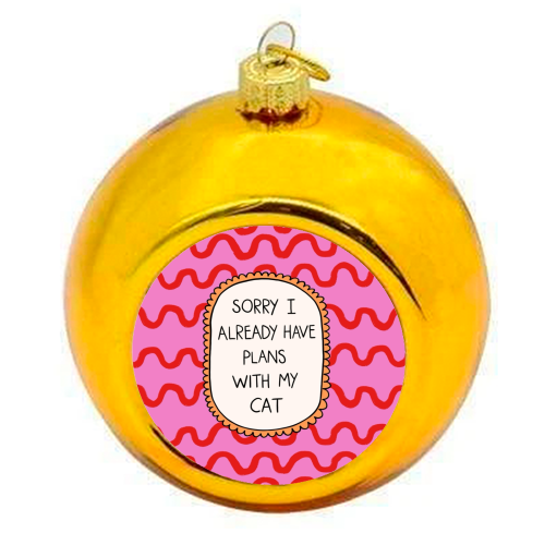 Cat Plans - colourful christmas bauble by The Paper Tail