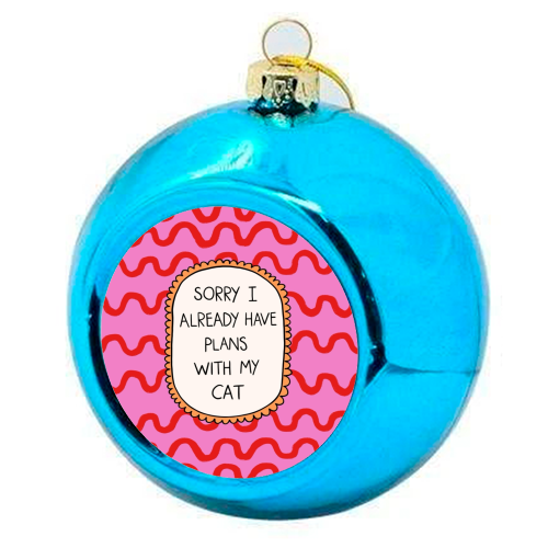 Cat Plans - colourful christmas bauble by The Paper Tail