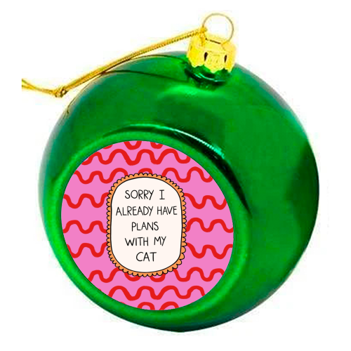 Cat Plans - colourful christmas bauble by The Paper Tail