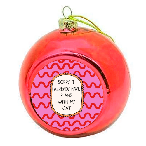 Cat Plans - colourful christmas bauble by The Paper Tail