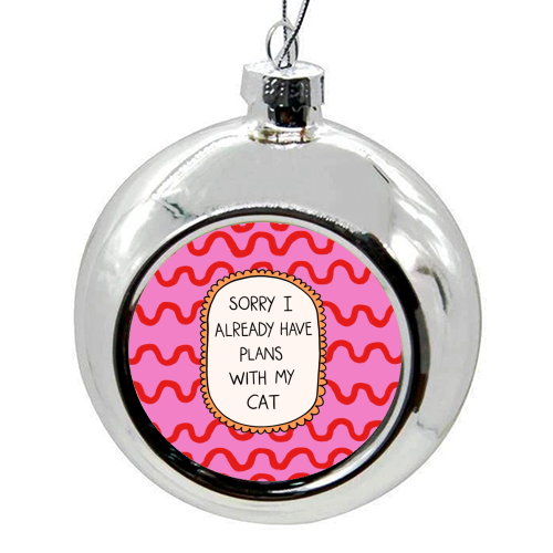 Cat Plans - colourful christmas bauble by The Paper Tail