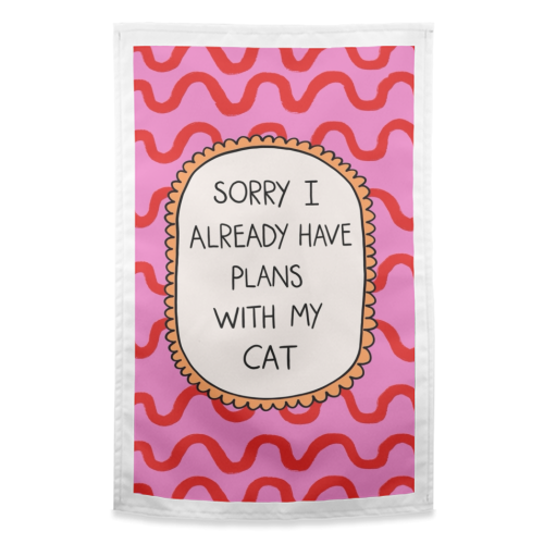 Cat Plans - funny tea towel by The Paper Tail
