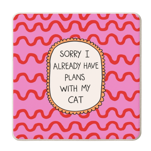 Cat Plans - personalised beer coaster by The Paper Tail