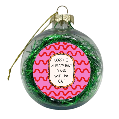 Cat Plans - xmas bauble by The Paper Tail