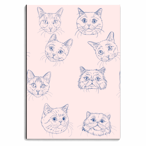 Cat Portrait Drawing Pattern - personalised A4, A5, A6 notebook by Adam Regester
