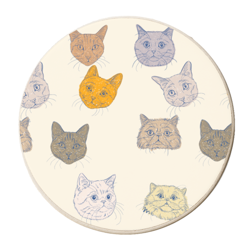 Cat Portrait Pattern - personalised beer coaster by Adam Regester