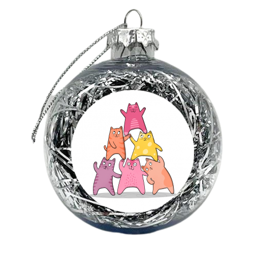 Cat Pyramid - xmas bauble by Drawn to Cats